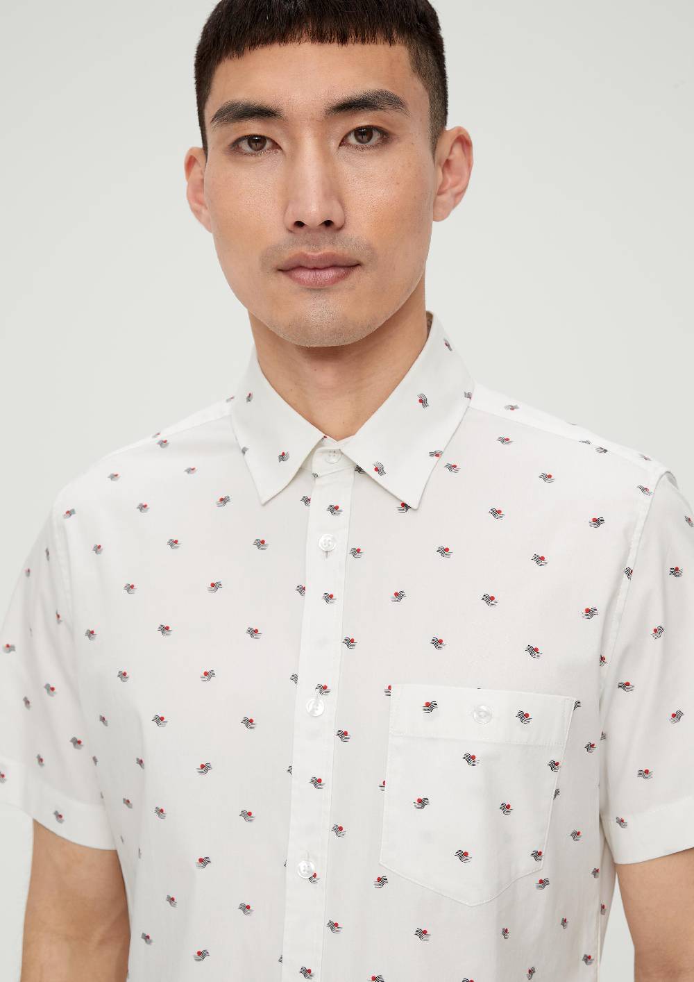 s.Oliver Slim: Kurzarmhemd mit Alloverprint Flash Sale