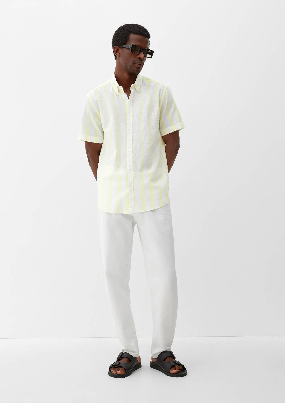 s.Oliver Regular: Button Down-Hemd aus Leinenmix Exklusivangebot