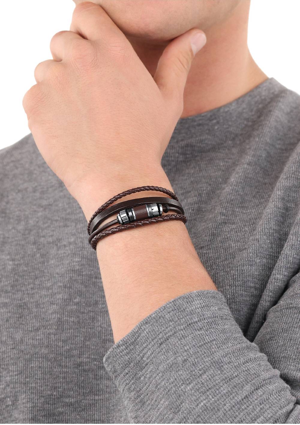 s.Oliver Lederarmband mit Beads-Detail Riesige Ersparnisse