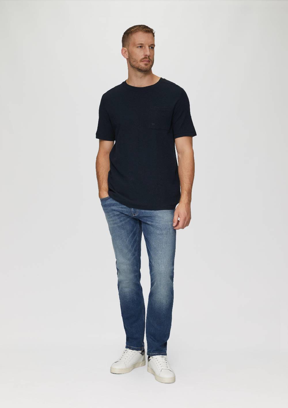 s.Oliver T-Shirt mit Brusttasche aus Waffeljersey Tiefpreis