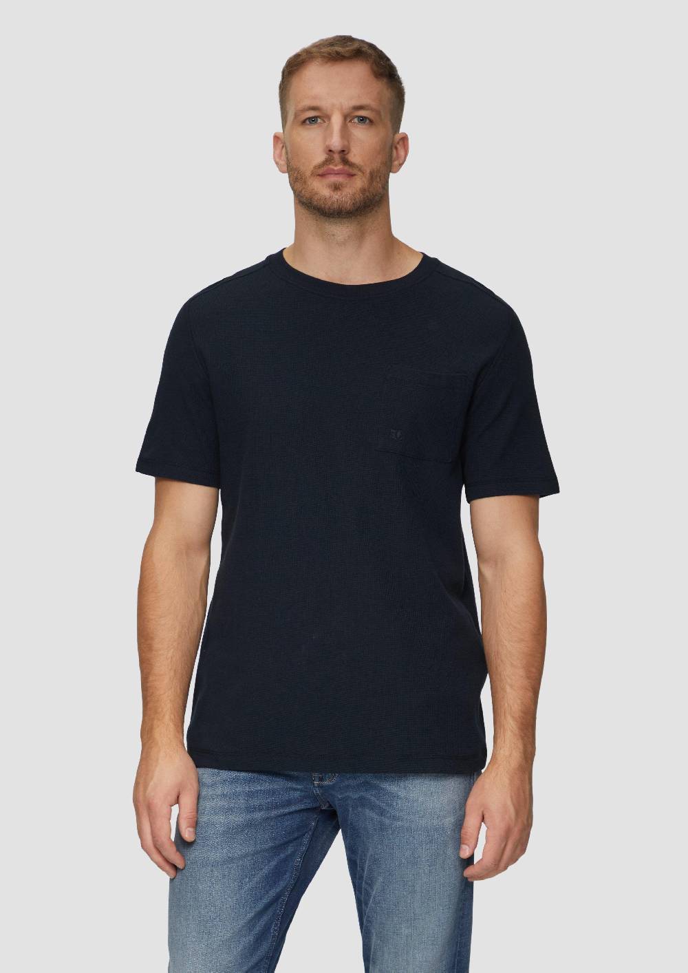 s.Oliver T-Shirt mit Brusttasche aus Waffeljersey Tiefpreis