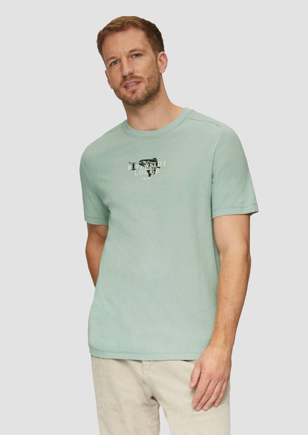 s.Oliver T-Shirt mit Stickerei aus Waffeljersey Super Sparpreis