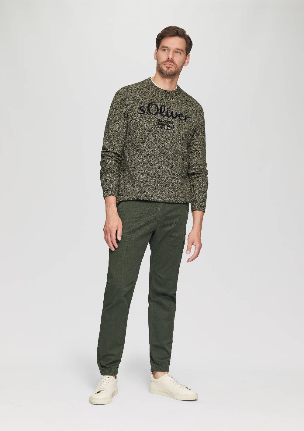 s.Oliver Strickpullover mit Logo in Melange-Optik Begrenzte Freigabe