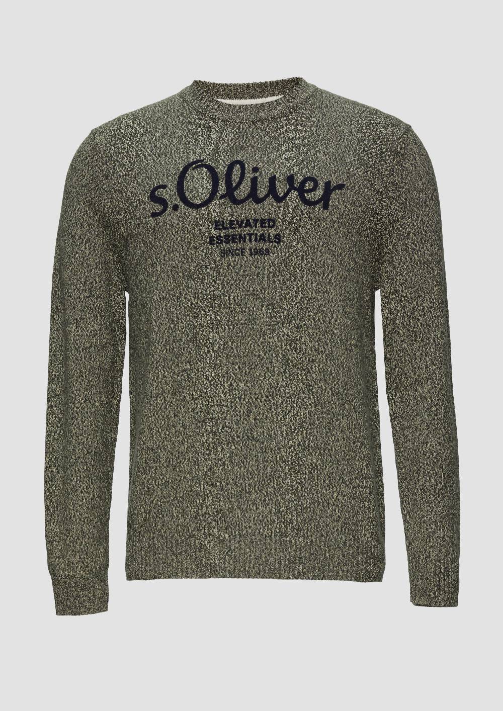 s.Oliver Strickpullover mit Logo in Melange-Optik Begrenzte Freigabe
