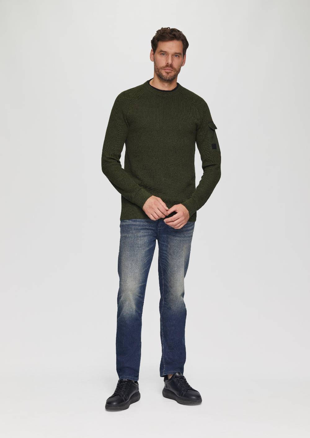 s.Oliver Strickpullover mit Raglanärmeln und Strukturmix Letzte 3 Tage