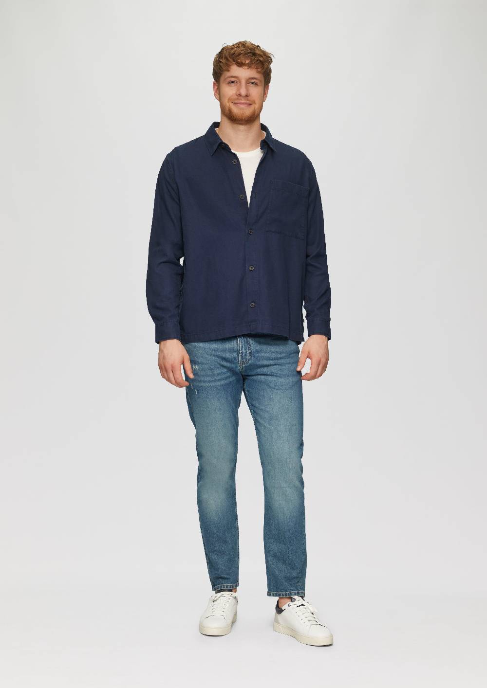 s.Oliver Lässiges Overshirt mit Fischgrat-Struktur Letzter Tag