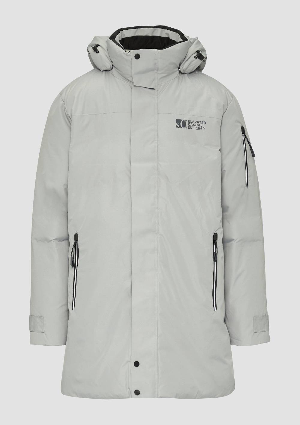 s.Oliver Wasserabweisender wattierter Parka mit Kontrast-Details Bis zu 60% Rabatt
