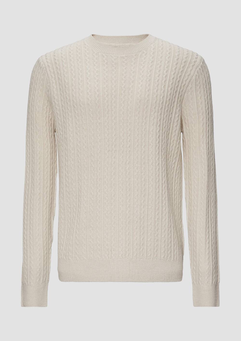 s.Oliver Strickpullover aus Wollmix mit Zopfmuster Nur für heute