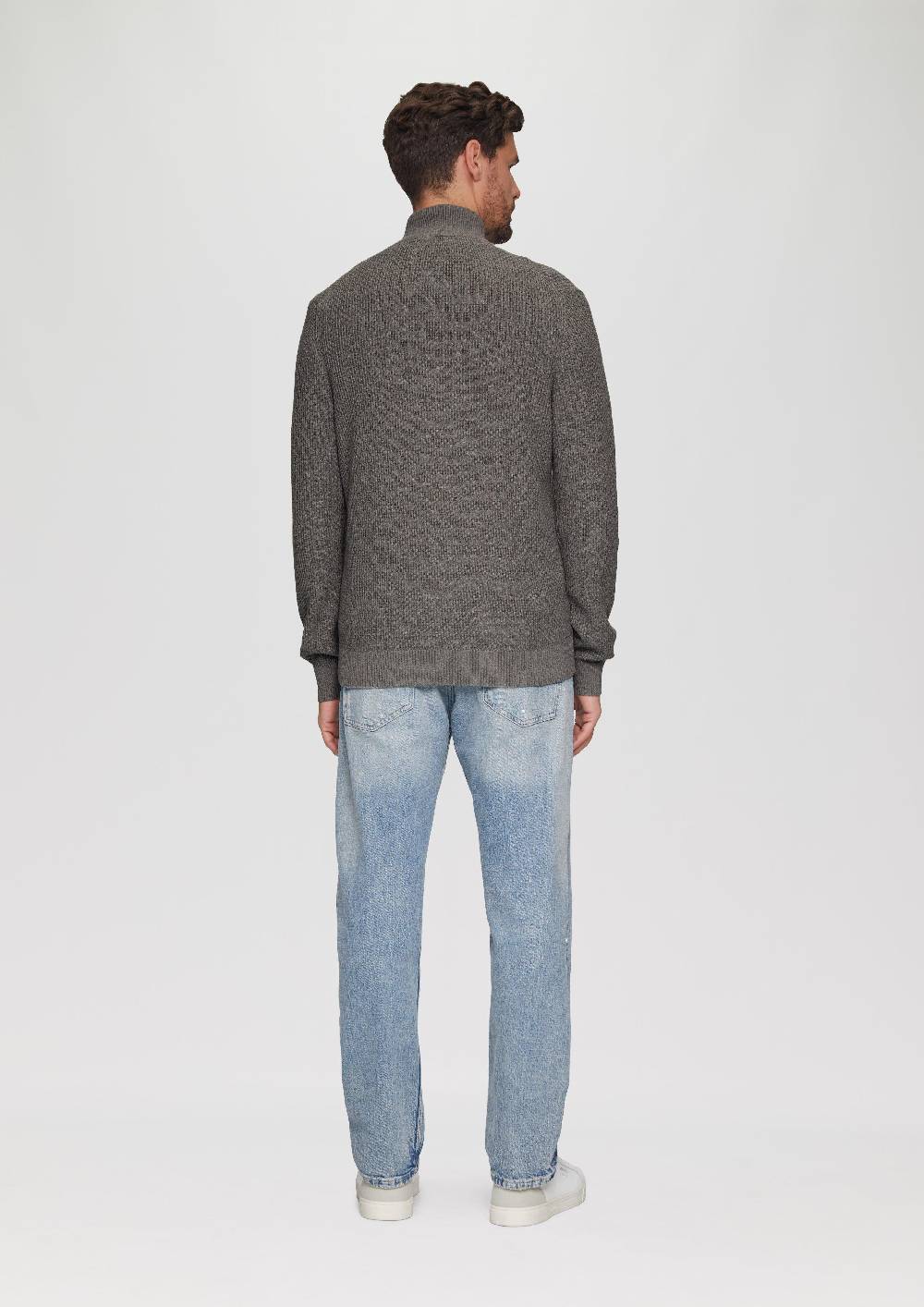s.Oliver Strickpullover mit Troyerkragen aus Strukturstrick Super Rabatt