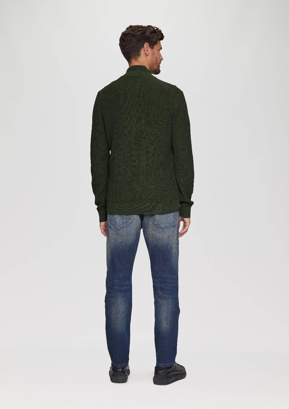 s.Oliver Strickpullover mit Troyerkragen aus Strukturstrick Riesige Rabatte