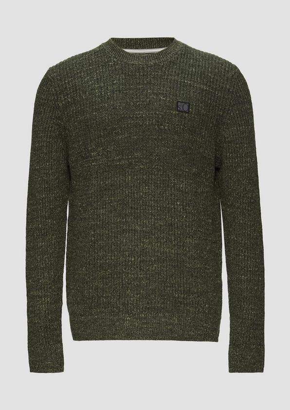s.Oliver Melierter Pullover mit Patentmuster und Crew Neck 50% Rabatt mit kostenlosem Versand