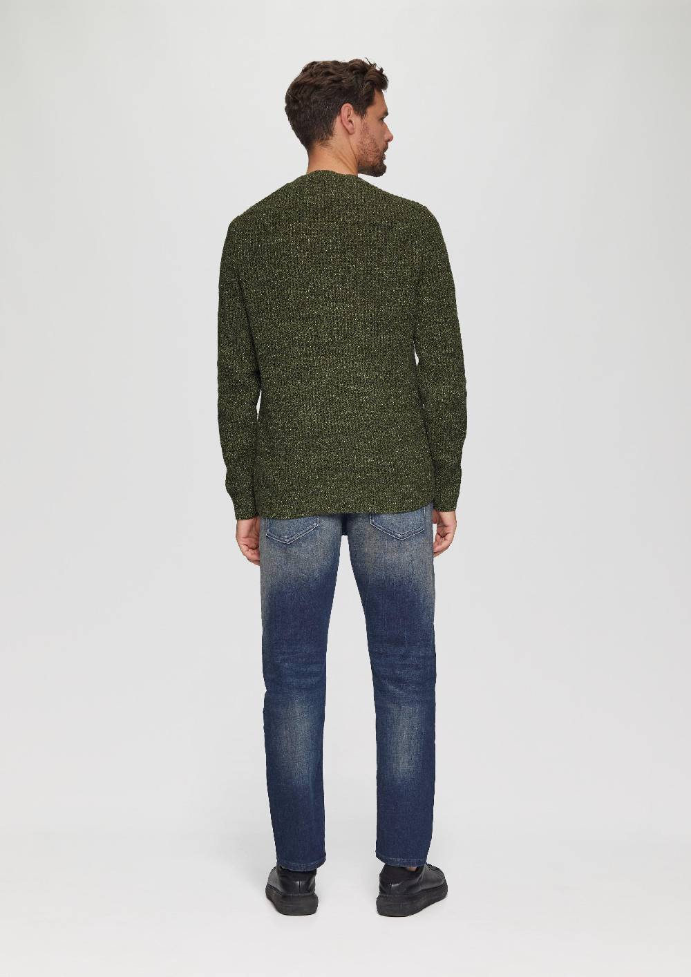 s.Oliver Melierter Pullover mit Patentmuster und Crew Neck 50% Rabatt mit kostenlosem Versand