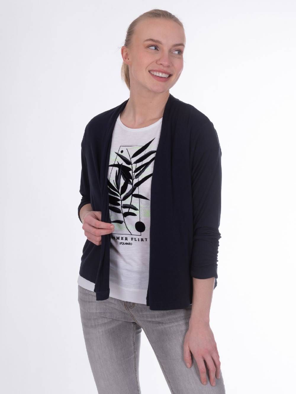 Sonia Originelli Sweatjacke, 3/4 Arm, Schalkragen - Fashion, Damenmode, Herrenmode Meist gekauft