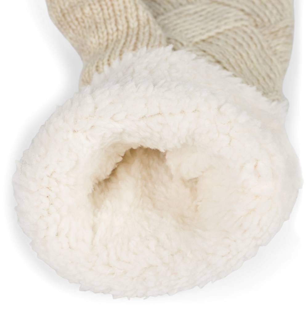 Stylebreaker Strickhandschuhe Fäustlinge mit Rauten Muster und Fleece Sonderangebot