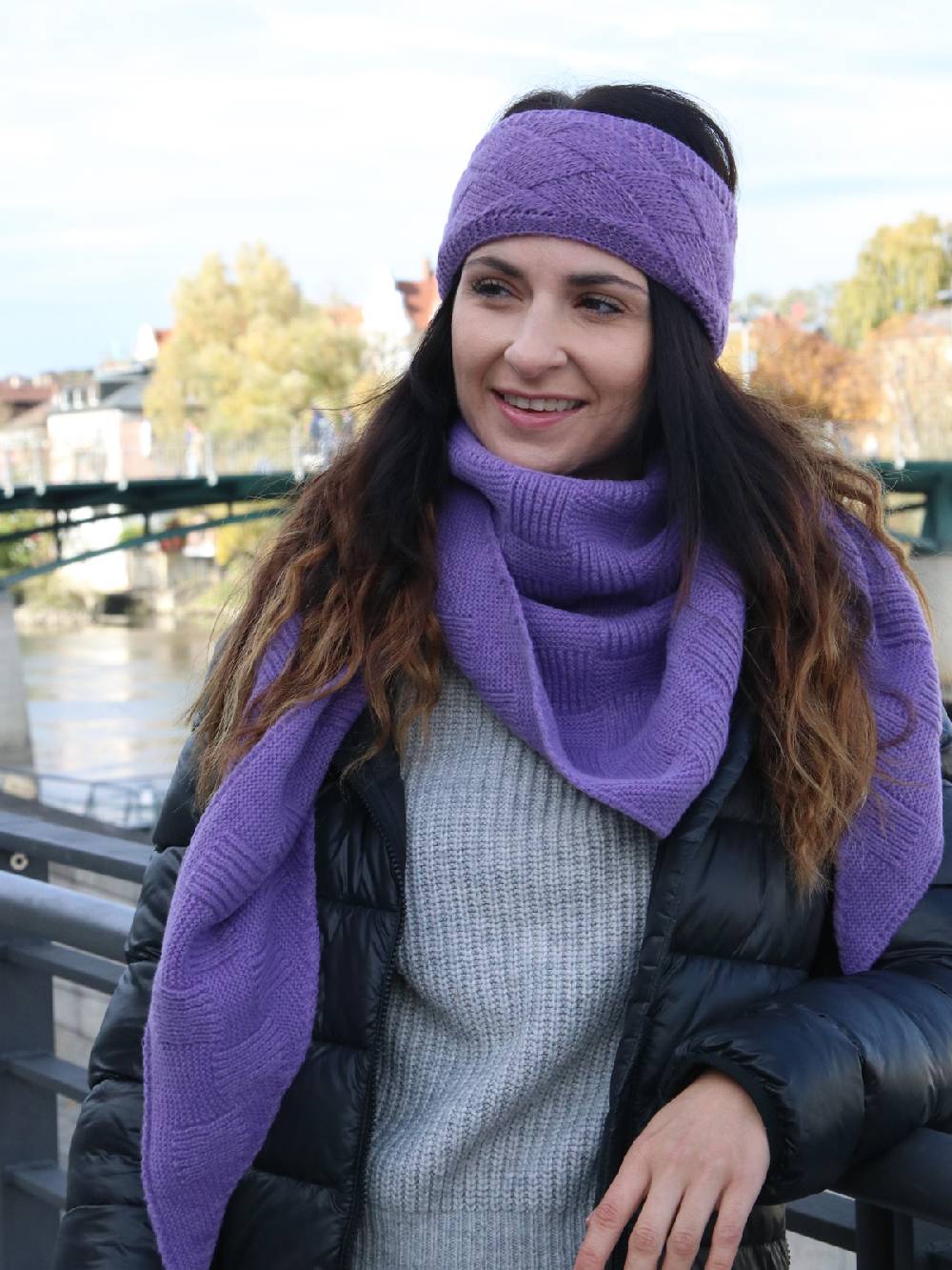 Stylebreaker Strick Dreiecktuch Schachbrett Strickmuster Exklusive Angebote