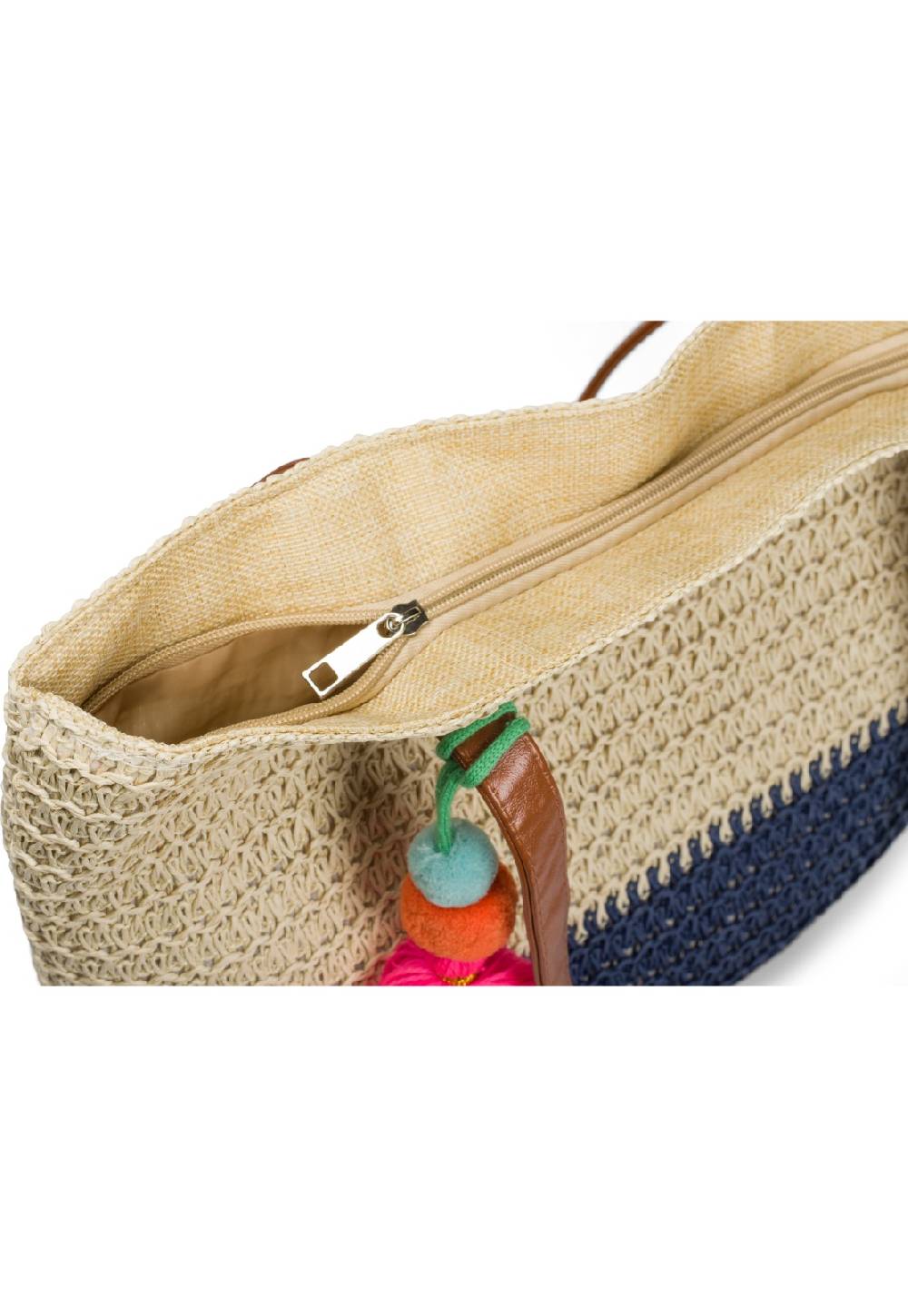 Stylebreaker Korbflecht Henkeltasche - Basttasche 2-Farbig Super Sparpreis