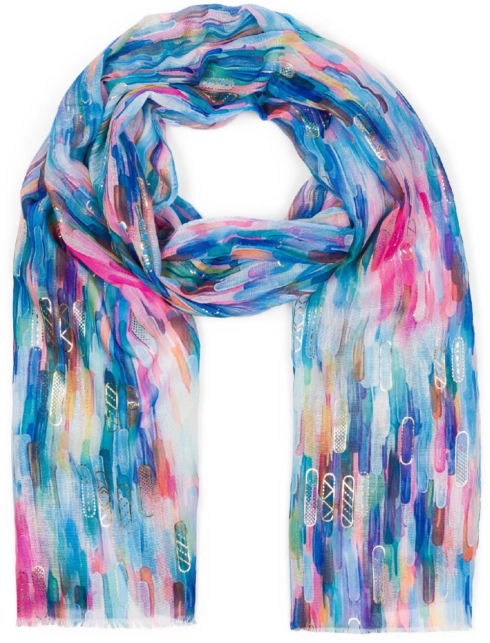 Stylebreaker Leichter Schal mit Streifen Farbverlauf Metallic Sonderangebot