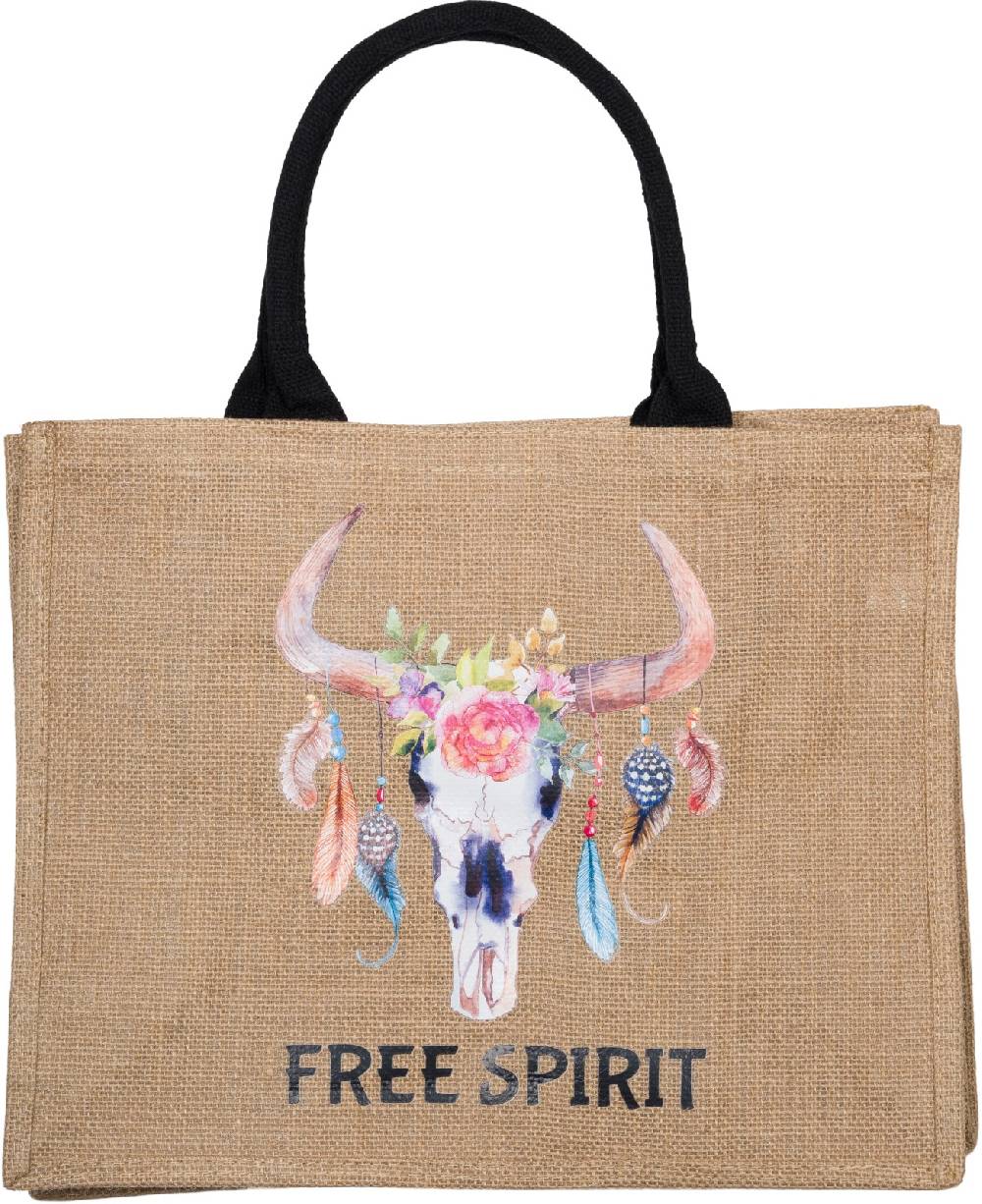 Stylebreaker Leinen Henkeltasche Boho Stier Preisnachlass