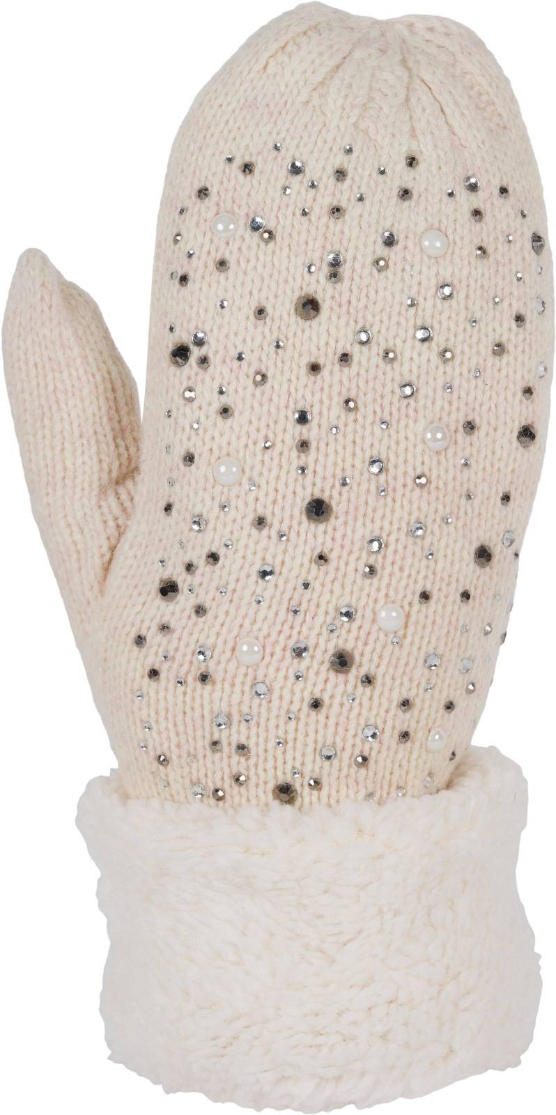 Stylebreaker Strickhandschuhe Fäustlinge mit Strass und Perlen Saisonale Angebote