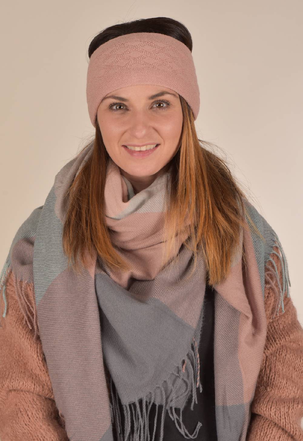 Stylebreaker Strick Stirnband mit Rauten Muster Super Sparpreis
