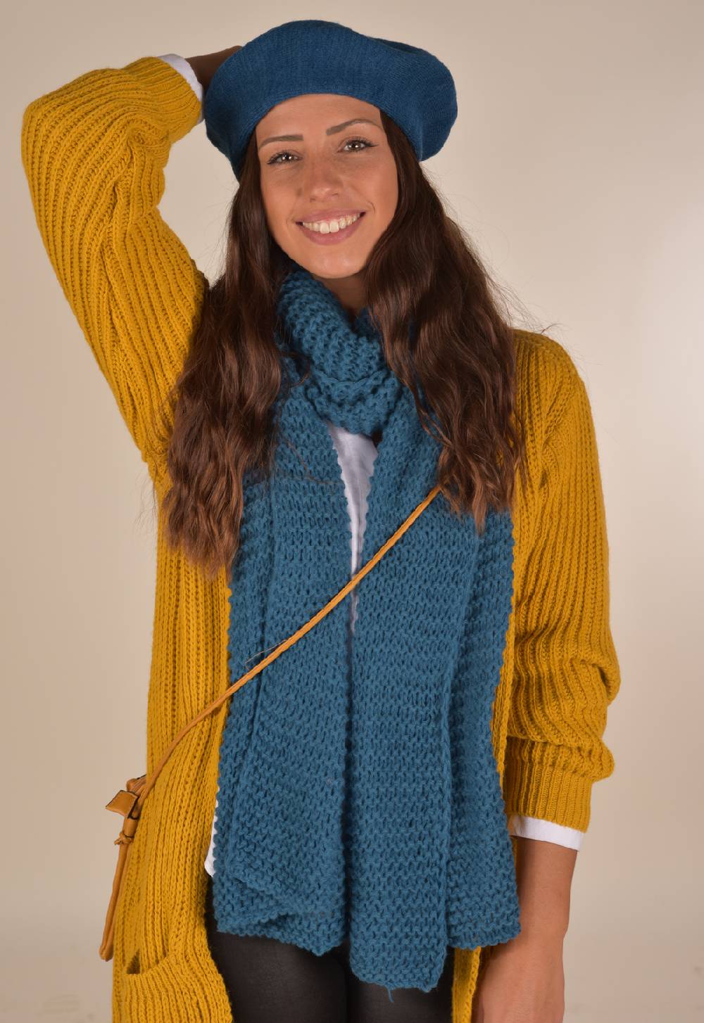 Stylebreaker Langer Strick Schal mit Wellen Strickmuster JETZT KAUFEN