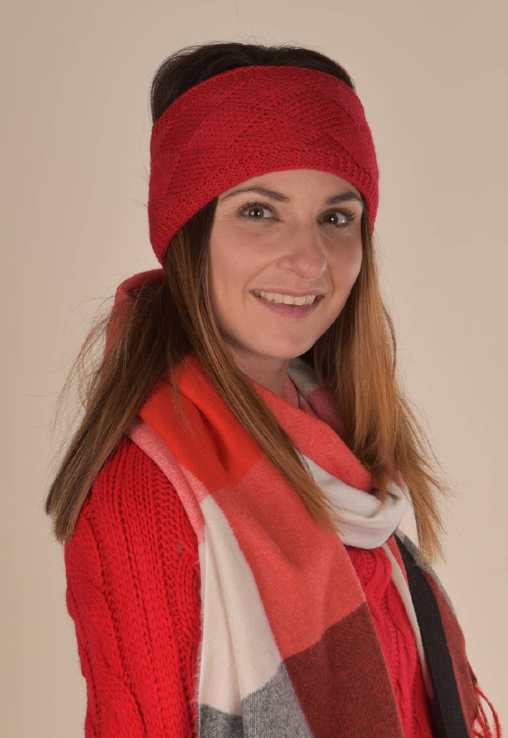 Stylebreaker Strick Stirnband mit Rauten Muster Letzter Tag
