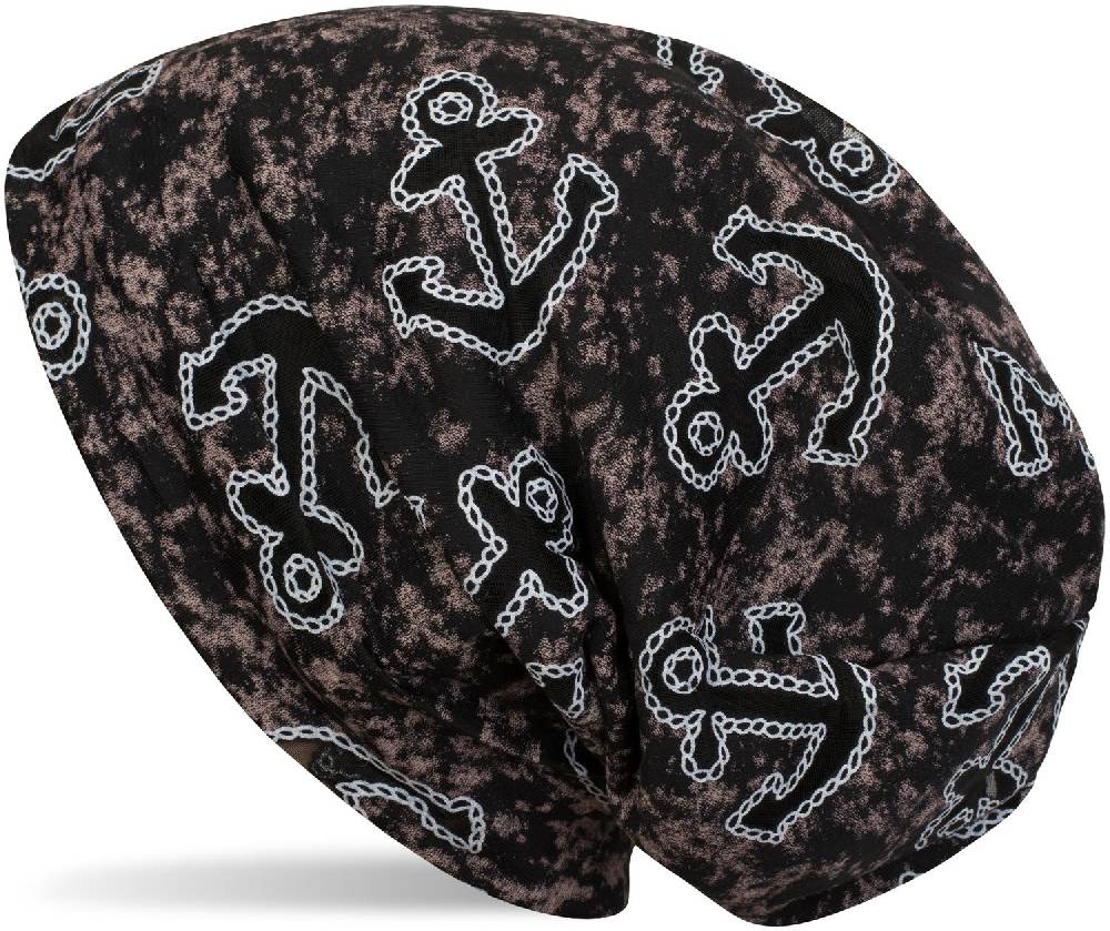 Stylebreaker Loop und Beanie Set im maritimen Anker Seil Print Look Clearance-Verkauf