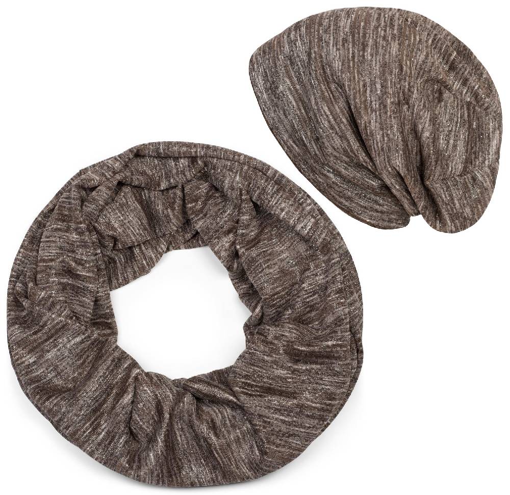 Stylebreaker Loop und Beanie Set mit Glitzerfaden und kleinen Pailletten Begrenzt auf 3 Tage