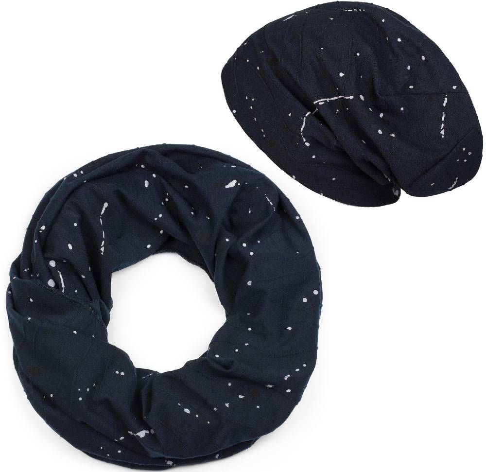 Stylebreaker Loop und Beanie Set mit Falten und All Over Farbkleckse Speichern exportieren