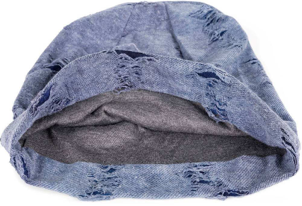 Stylebreaker Beanie Mütze Destroyed Denim Sterne Auslauf
