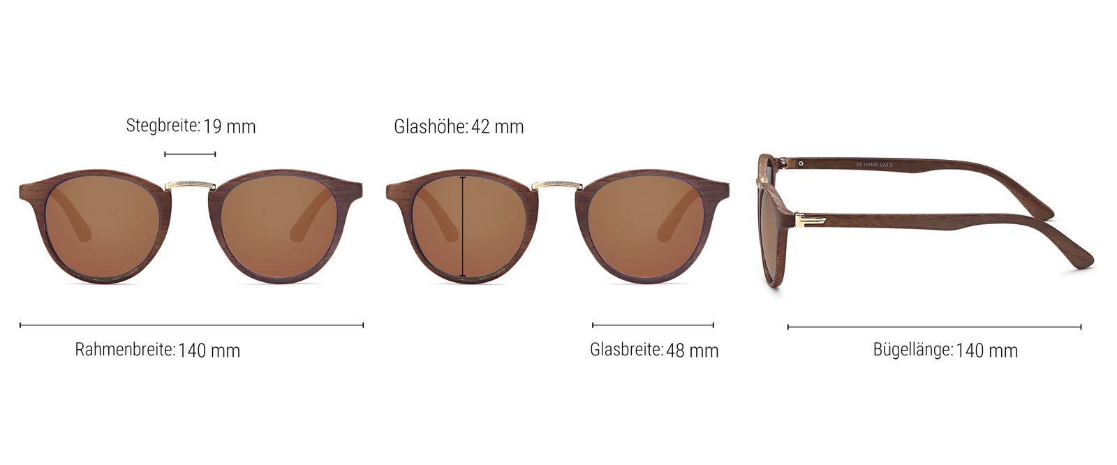 Stylebreaker Panto Sonnenbrille Holz Optik Rabatt