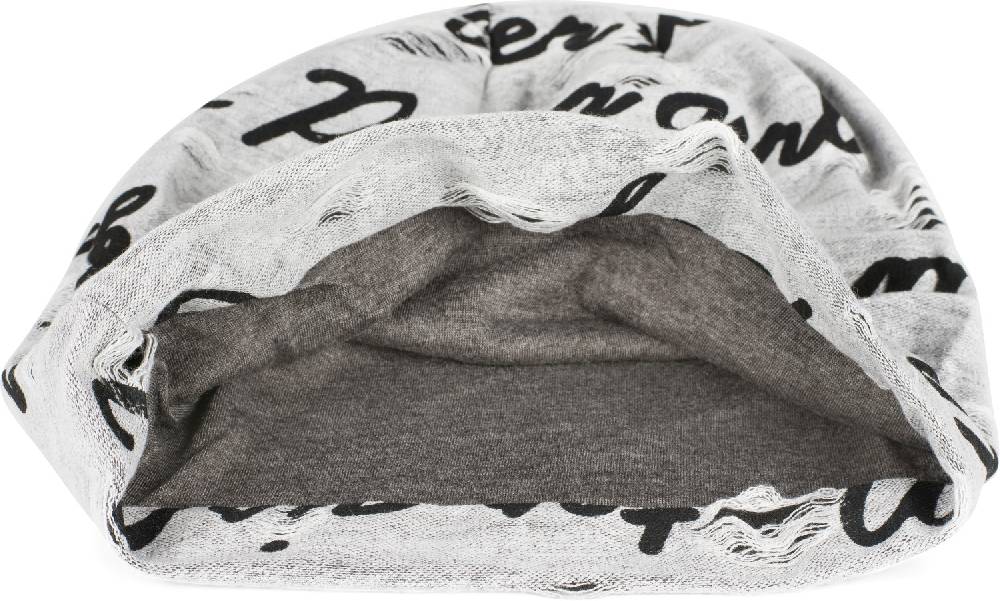 Stylebreaker Beanie mit Sprüche Print und Rissen Tägliche Deals