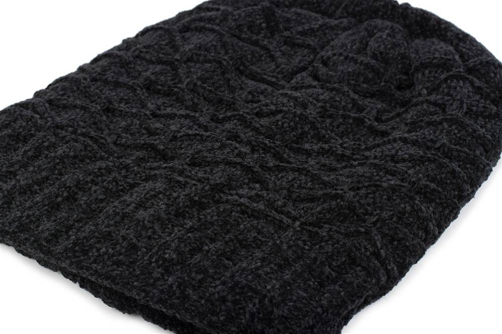 Stylebreaker Chenille Beanie Mütze mit Waben Muster Nur für heute