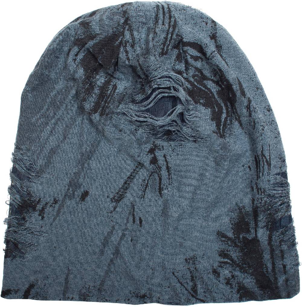 Stylebreaker Gemusterte Beanie im Destroyed used Look 2025