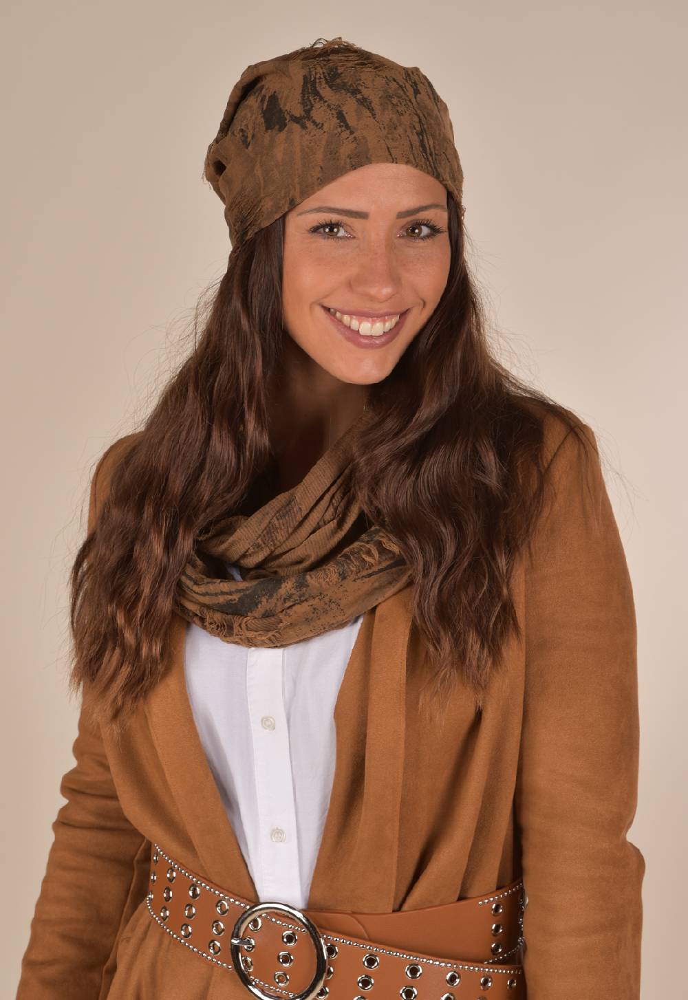 Stylebreaker Gemusterte Beanie im Destroyed used Look 2025