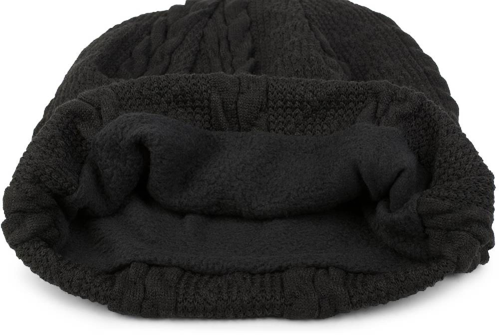 Stylebreaker Feinstrick Beanie mit Zopfmuster und Fleece Black Friday