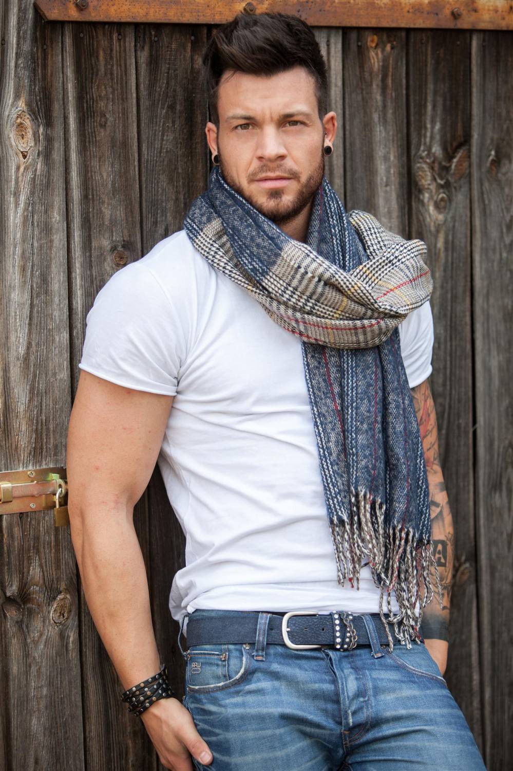 Stylebreaker Breiter XXL Schal mit Tartan Plaid Karo Muster Sonderangebot der Fabrik