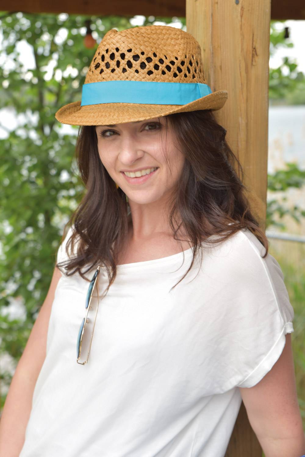 Stylebreaker Strohhut mit farbigem Zierband Im Verkauf