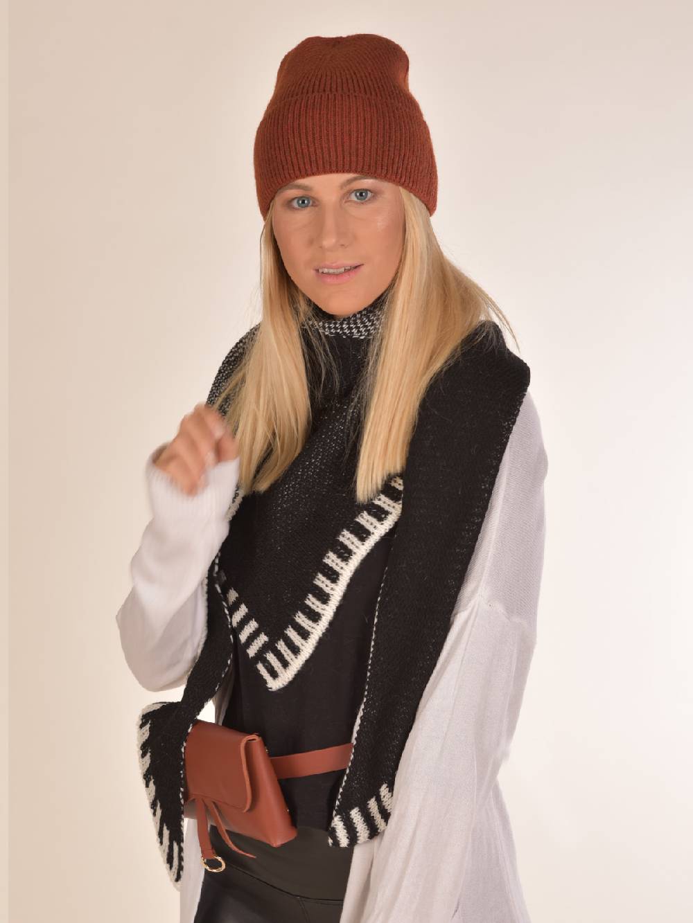 Stylebreaker Strick Dreiecktuch 2-Farbig gemustert Top Angebot