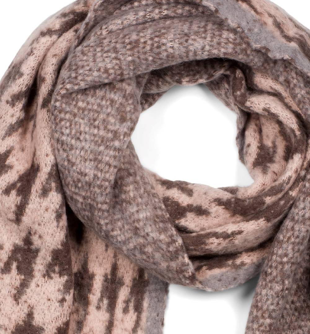 Stylebreaker Asymmetrischer Web Schal mit Pepita Hahnentritt Muster Kostenlose Rückgabe