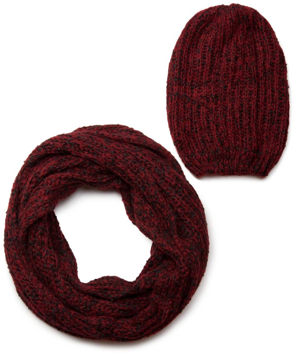 Stylebreaker Marmoriertes Strick Loop & Beanie Set Sonderangebot der Fabrik