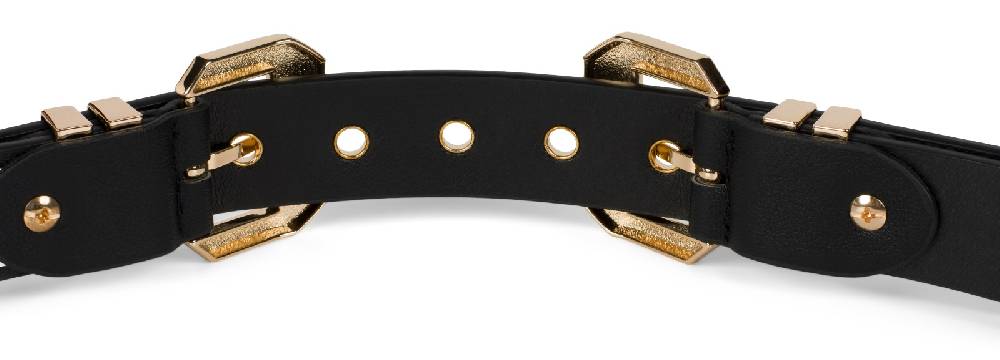 Stylebreaker Doppel Schnallen Gürtel mit goldenen Metall Details Großer Ausverkauf