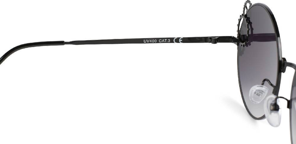 Stylebreaker Runde Sonnenbrille mit Zahnrad Applikation Preisnachlass