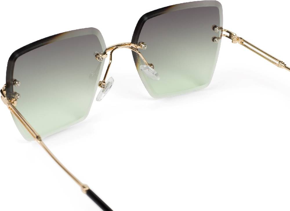 Stylebreaker Rahmenlose Rechteckige Sonnenbrille mit Diamant Schliff Weihnachtsangebot