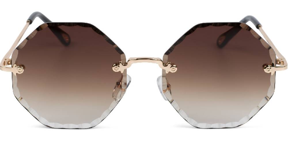 Stylebreaker Rahmenlose Runde Sonnenbrille mit Diamant Schliff Valentinstagsangebot