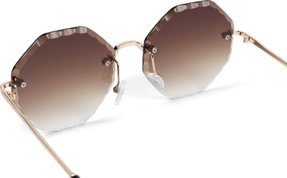 Stylebreaker Rahmenlose Runde Sonnenbrille mit Diamant Schliff Valentinstagsangebot