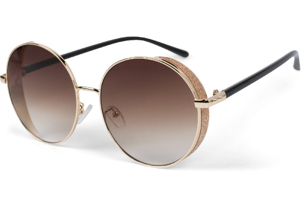 Stylebreaker Runde Sonnenbrille mit Glitzer Side Shield Zeitbegrenzte Promotion