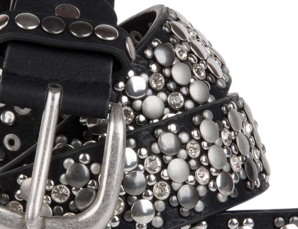 Stylebreaker Gürtel mit verschiedenen Nieten und Strass Clearance-Verkauf
