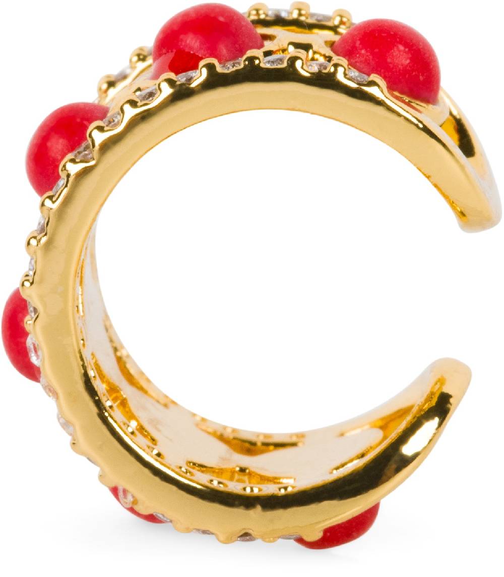 Stylebreaker Ear Cuff Klemm Ohrring mit Natursteinen und Strass Auslauf