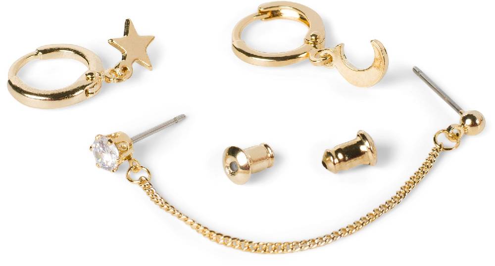 Stylebreaker 4-Teiliges Hoops und Ohrstecker Set mit Strass Meist gekauft